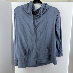 maurices In Motion Greyish Blue Zip-Up Hooded Jacket, Women's Size Small,